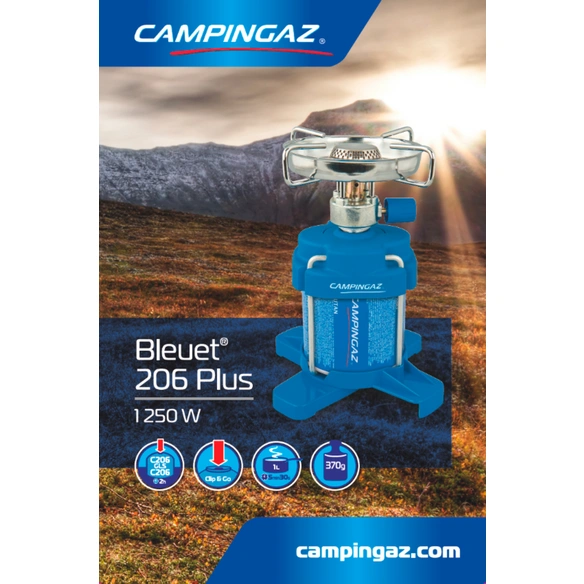 Camping-Kocher, blau/silberfarben, Stahl/Kunststoff