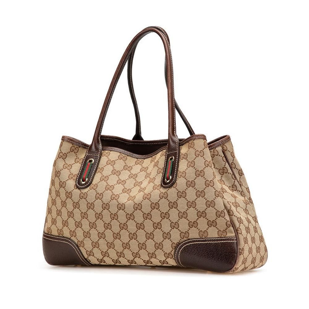Gucci Preloved GG Canvas Tote Bag Wo - Brown | Brown