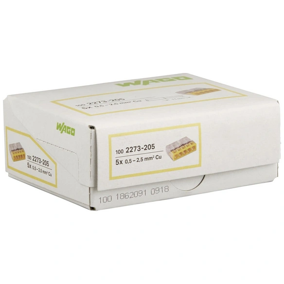 Klemme, COMPACT, Kunststoff, Gelb, Leiter mit Querschnitt 0,5 – 2,5 mm²