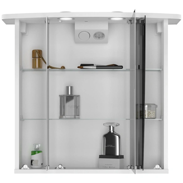 Spiegelschrank, 3-türig, LED, BxH: 68 x 60 cm