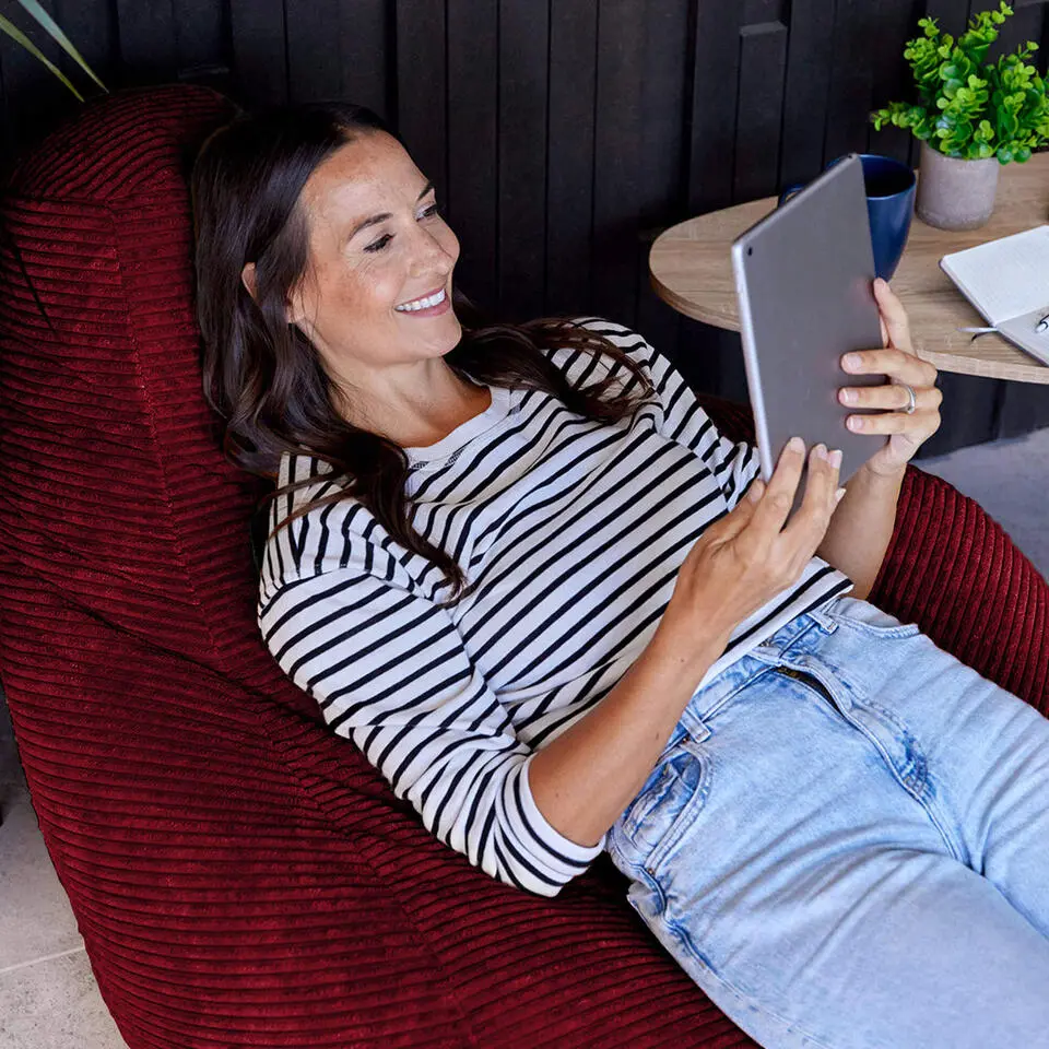 Set van 2 icon Zitzak Dalton - Corduroy Zitzak Volwassenen - Bordeaux