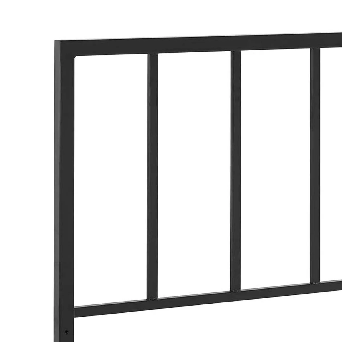 Eddie 37 Inch Twin Size Metal Open Frame Headboard, Rectangle, Black