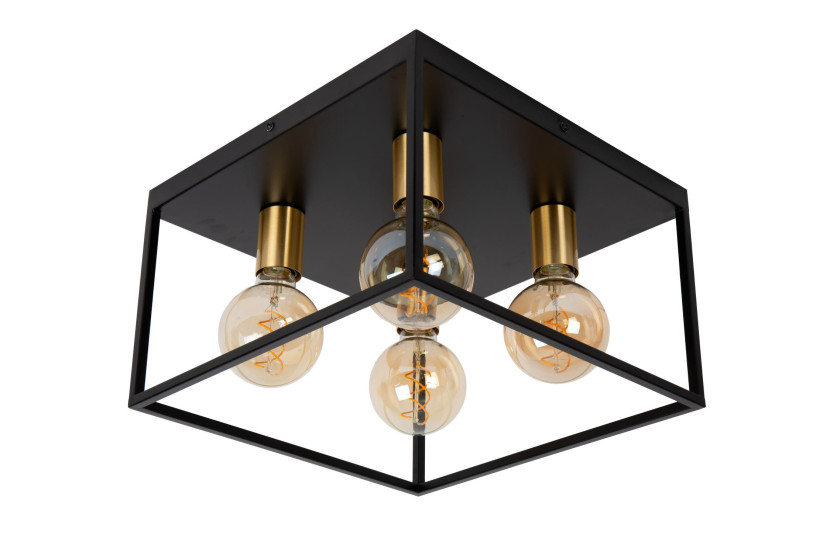 Lampa sufitowa czarna RUBEN 4xE27x40W wym: 22,5x36x36 cm Lucide