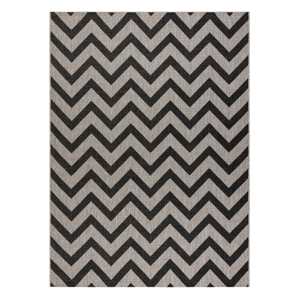 DYWAN SZNURKOWY SIZAL FLOORLUX 20340 silver / black ZYGZAK 60x110 cm
