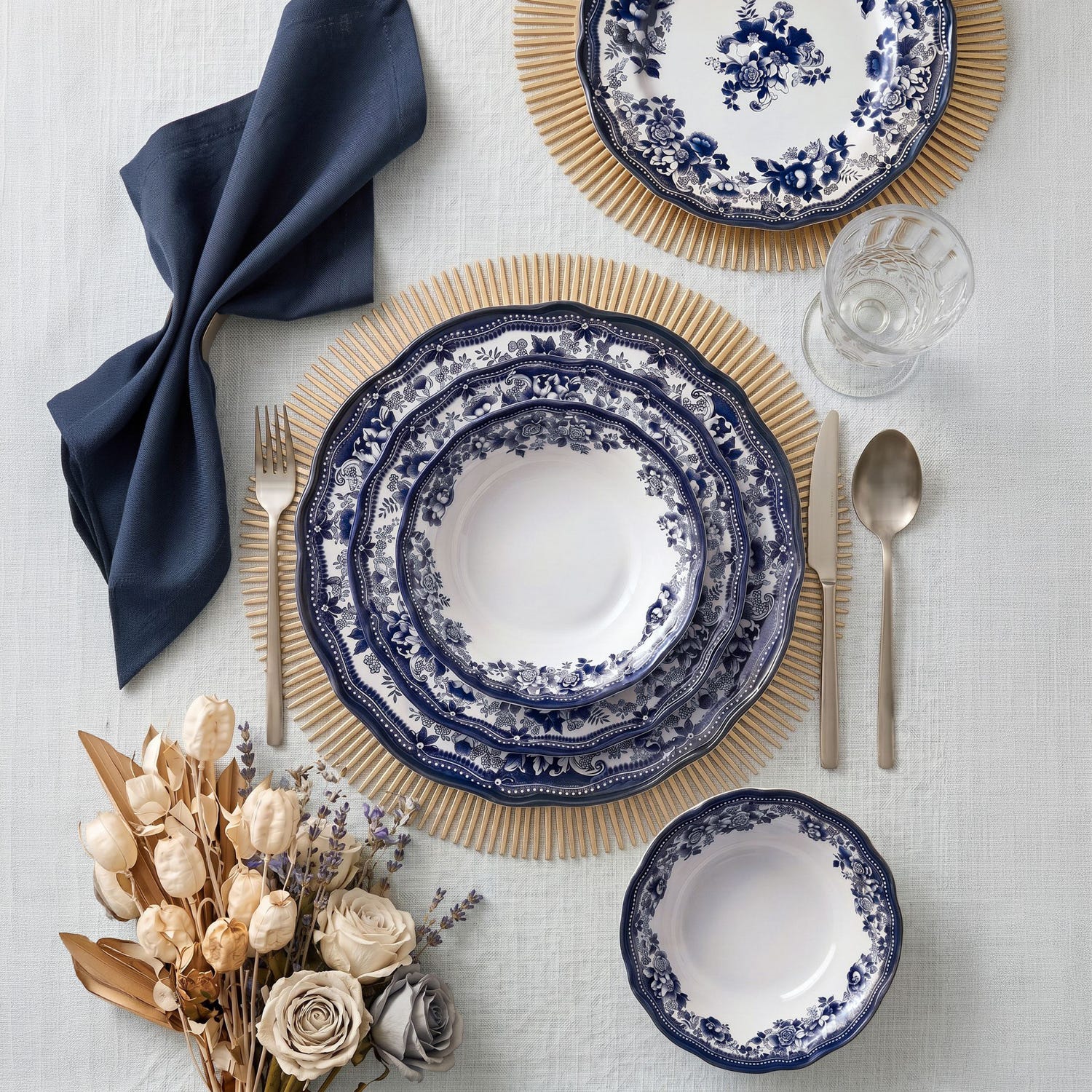 Set 24 piatti Velour blu