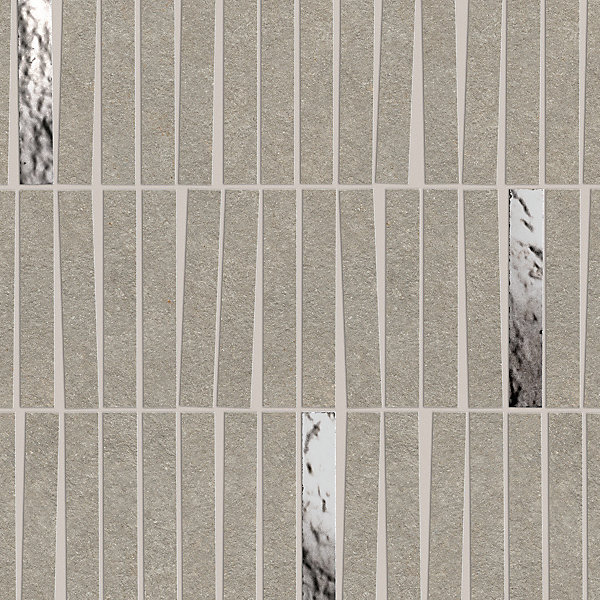 Mosaïque effet Pierre Quartzite Gris Cendré 9,6x1,5 cm Minibrick 35x29,2x0,9 cm Mat Venturo - Mur intérieur (vendu par carton de 0
