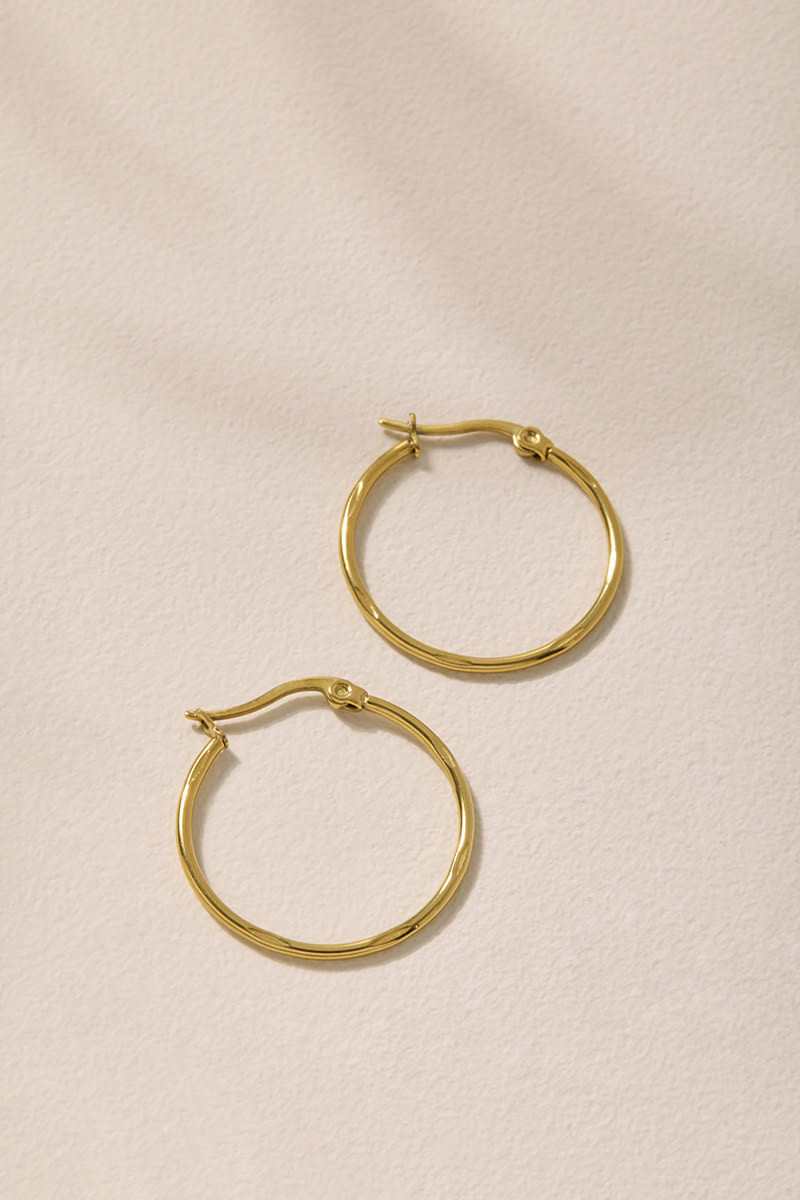 Rene Stainless Steel Clasp Hoop Earrings