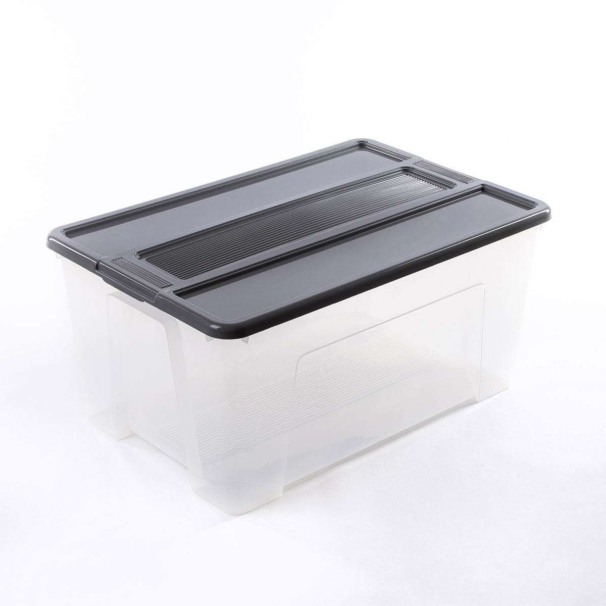 Caixa de arrumação TEX-BOX com tampa cinza 48l