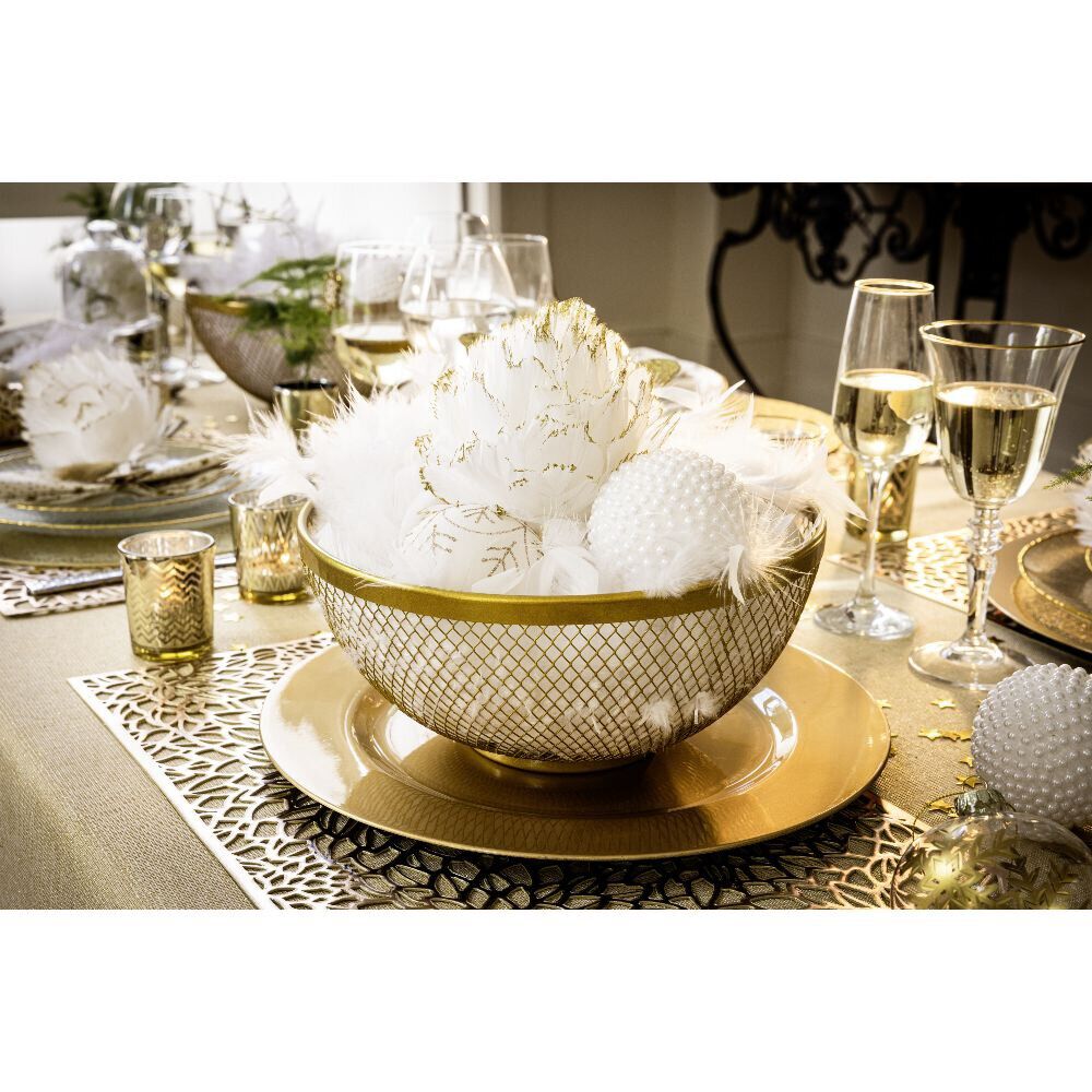 Corbeille à fruits en métal maillage doré Ø26xH13cm
