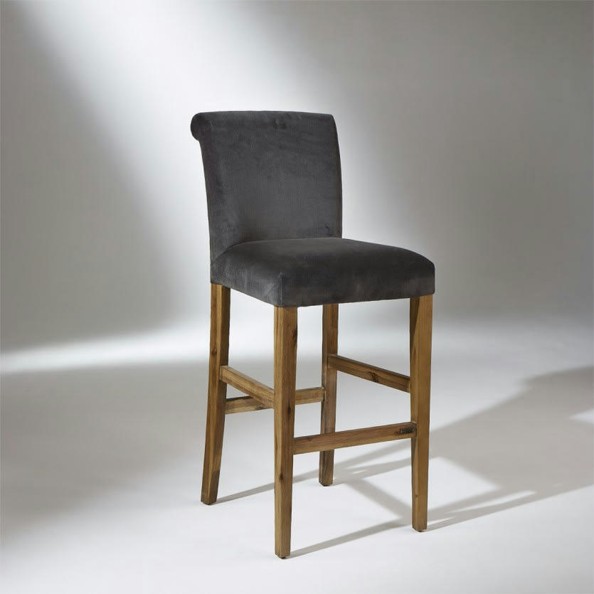 ALIX - Chaise de bar en velours h115cm
