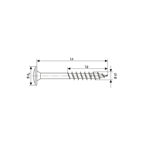 Tellerkopfschraube, ØxL: 8 x 380 mm, Stahl, 50 Stück