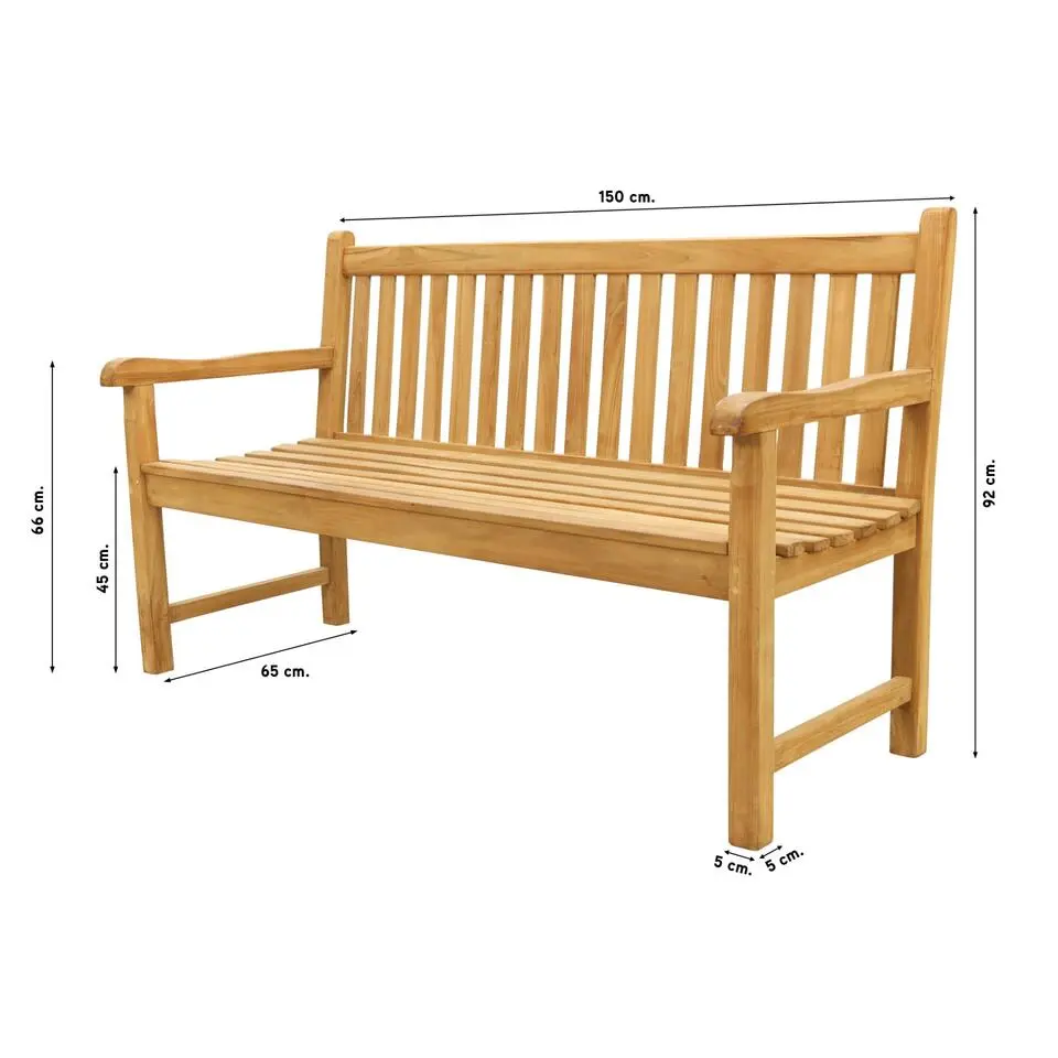 VDG Teak houten tuinbank Bison - 150 cm