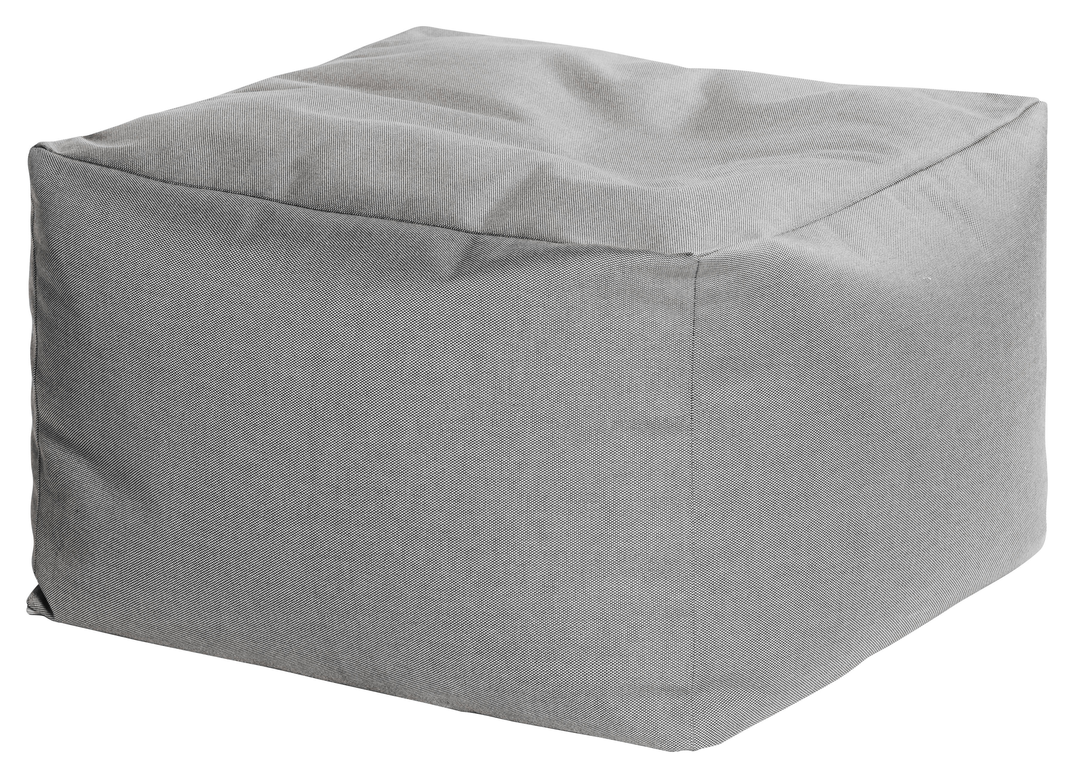 LOFT OUTSIDE - Pouf carré extérieur super qualité Dralon déhoussable gris 80x80x45cm