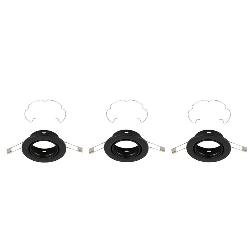 Spot encastrable noir GU10 IP23 9 W 3 pièces BRILONER