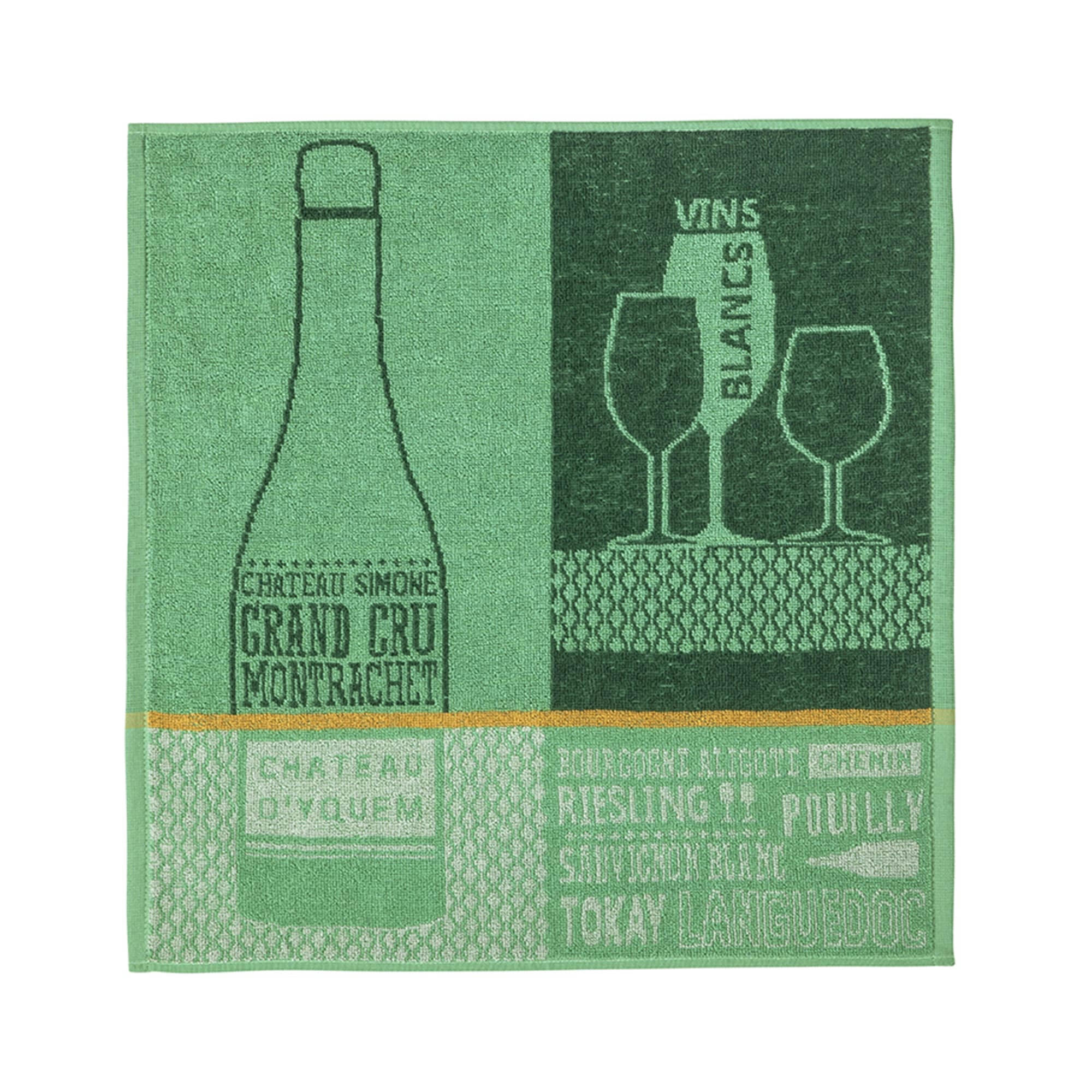 SAUVIGNON - Carré éponge en coton vert 50x50