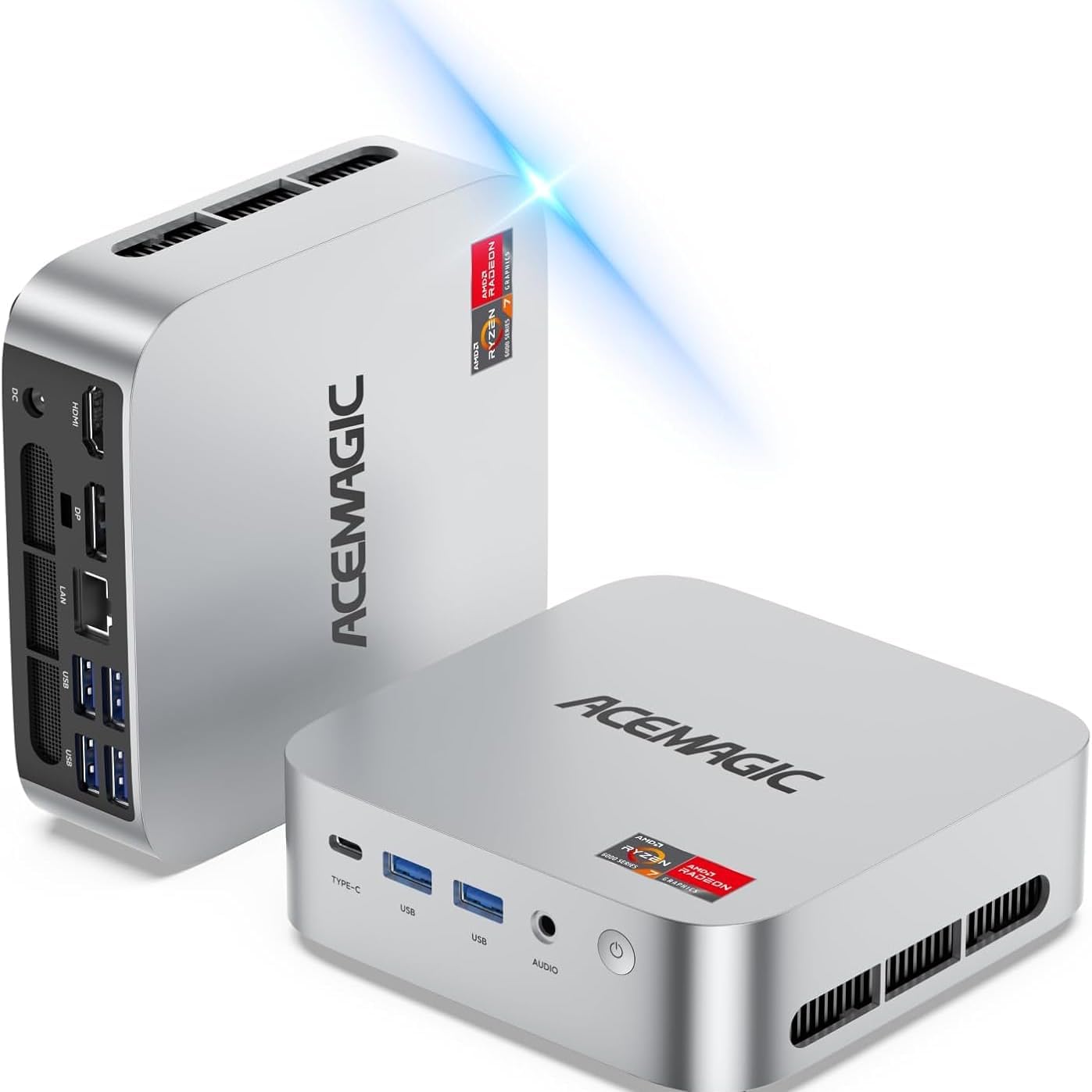 ACEMAGIC Mini PC Gaming AMD Ryzen 7 7735HS 11 Pro (Up to 4.75GHz) 24GB RAM 1TB SSD  Radeon Triple 4K Display Mini Computers Desktop Micro Small Pc for Gaming/Office 3.2Type-C/LAN 2.5G/BT5.2/WiFi 6