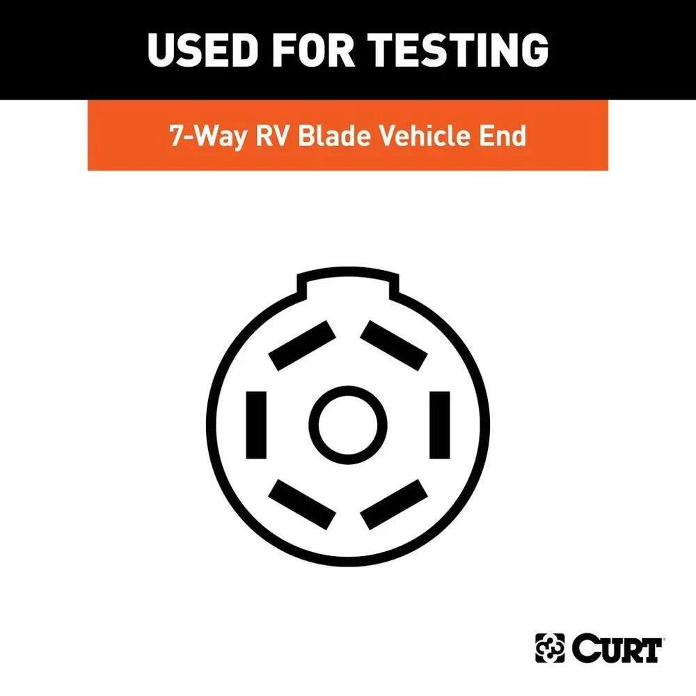 CURT 58270 7-Way Round RV Blade Trailer Connector Tester