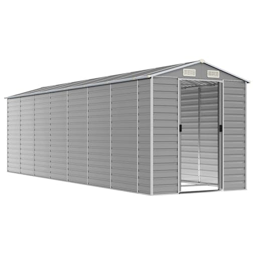 NNEVL Garden Shed Light Grey 191x640x198 cm Galvanised Steel