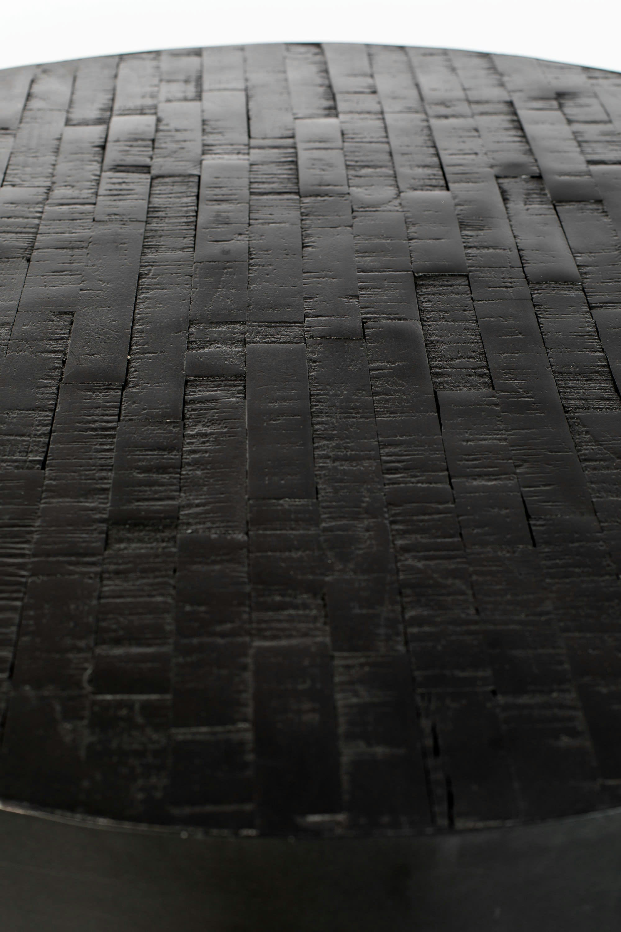 MAZE - Table de bar ronde en bois noir