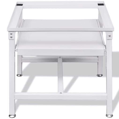 NNEVL Washing Machine Pedestal with Pull-Out Shelf White