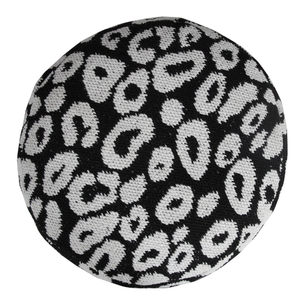 18 Abstract Pouf Ottoman Cotton Blend Upholstered Footrest and Seat