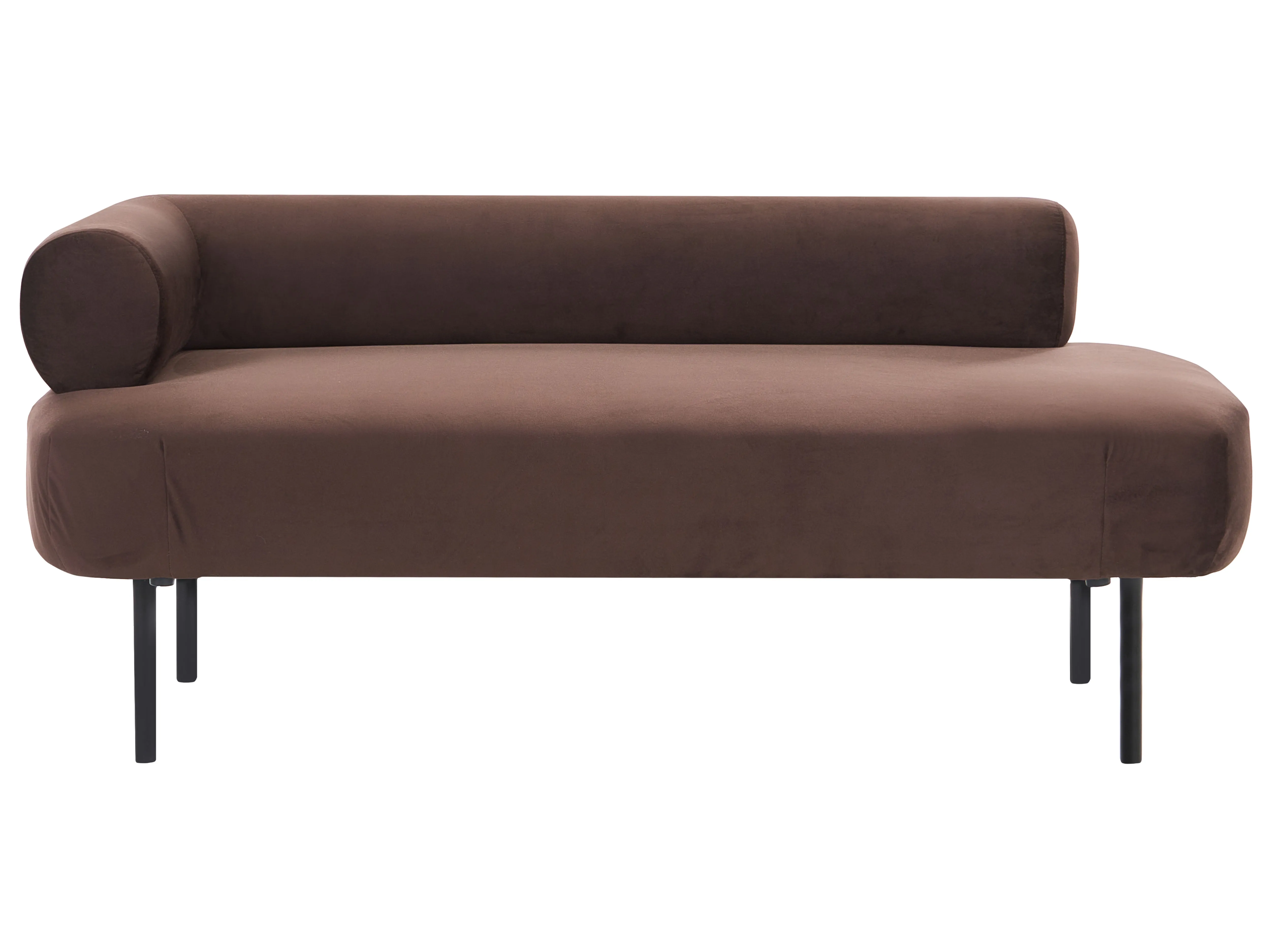 Left-Hand Chaise Longue MIRMANDE Velvet Dark Brown