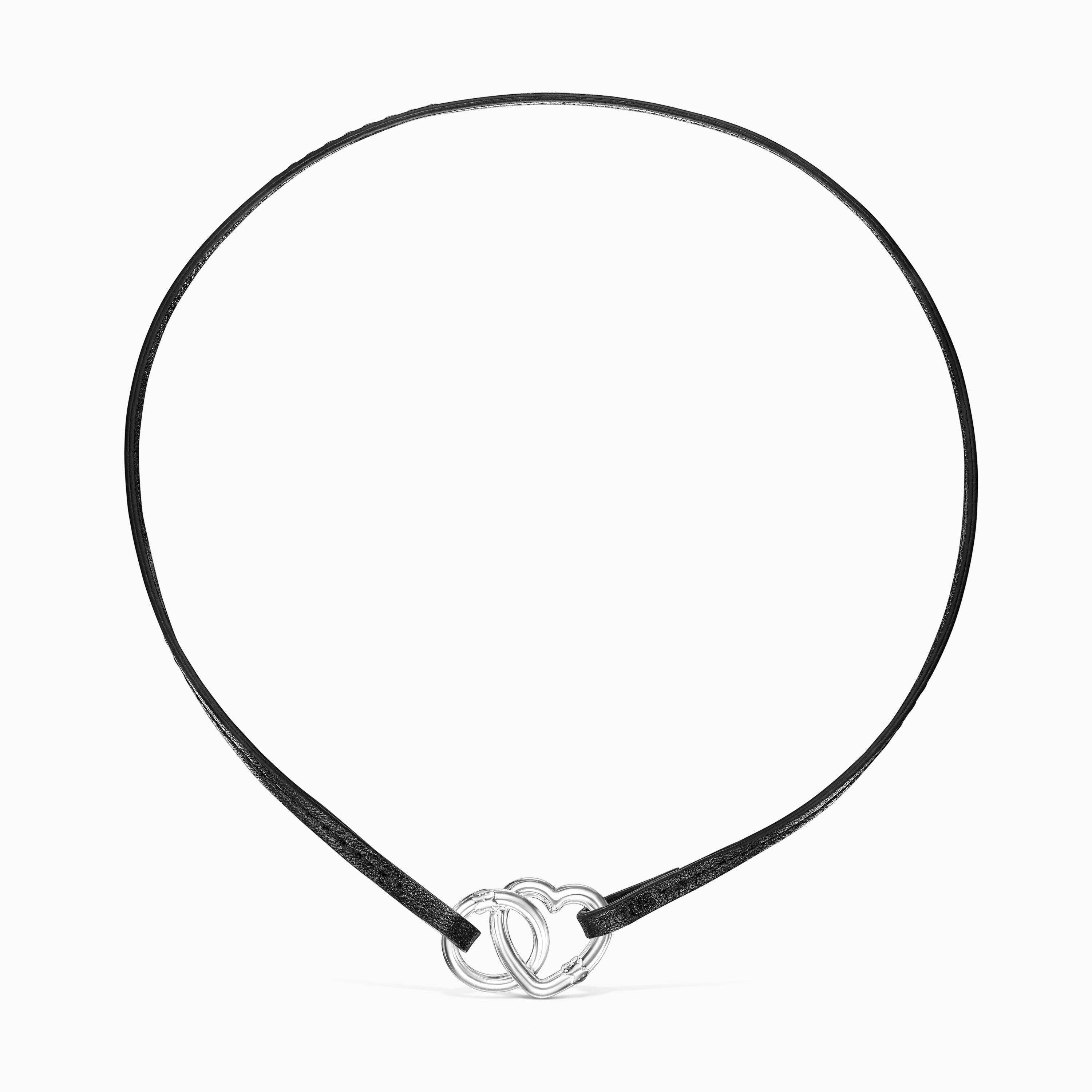 Set Pulsera - Collar de plata y cuero Hold