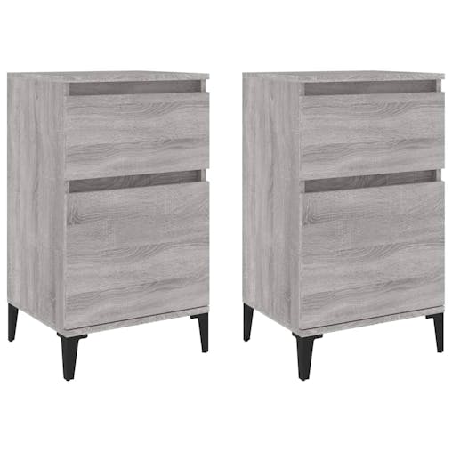 NNEVL Bedside Cabinets 2 pcs Grey Sonoma 40x35x70 cm