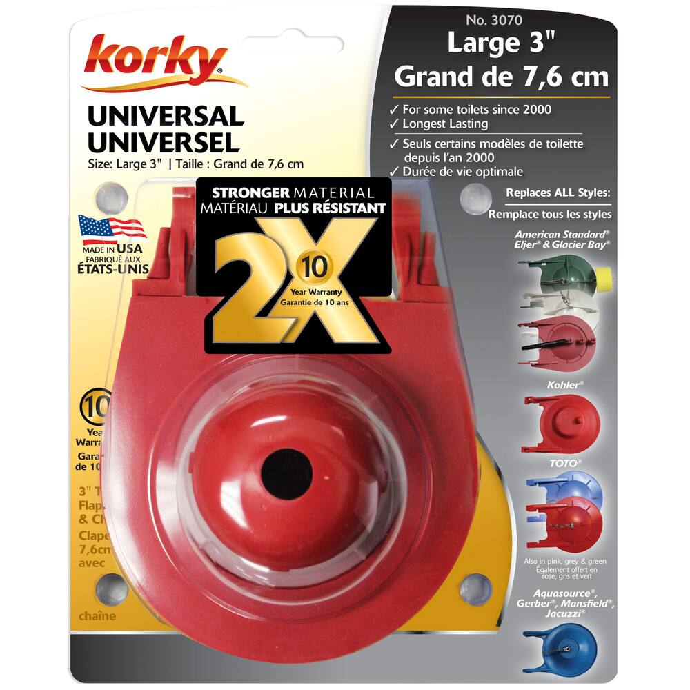 Korky Ultra 2X High Performance Toilet Flapper, Red, 3-in