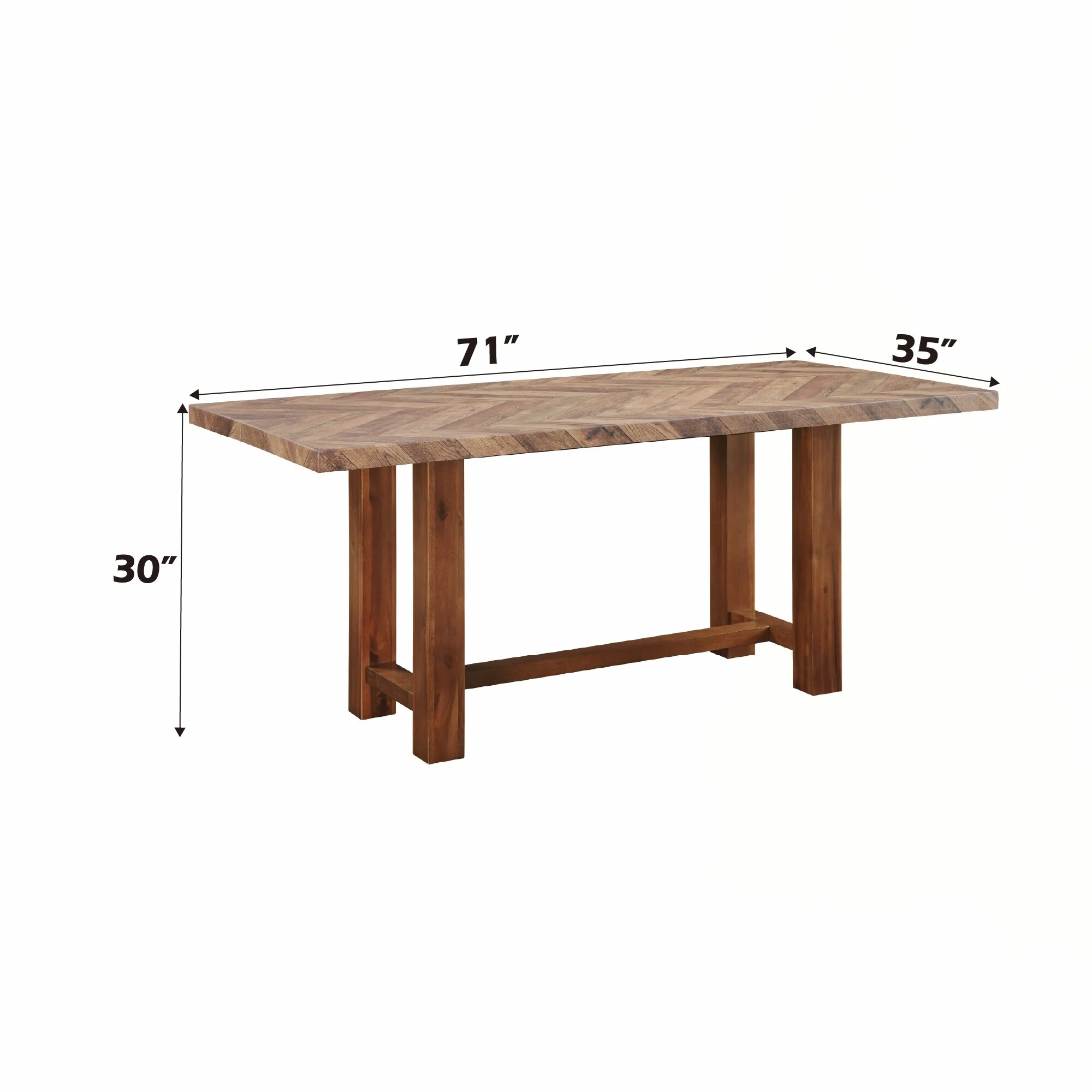 Rectangular Brown Finish wood grain Dining Table
