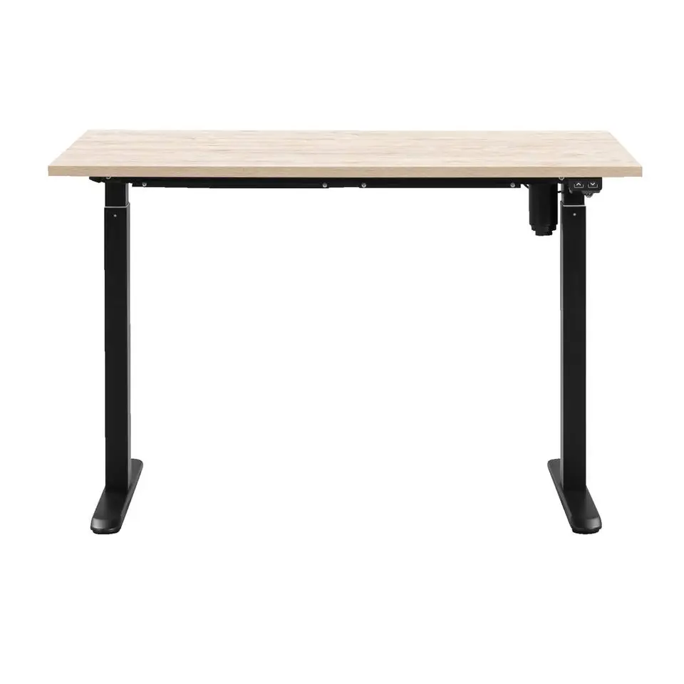 Bureau Homeworx zit/sta elektrisch verstelbaar �?eikenkleur/zwart - 75/118x120x70 cm