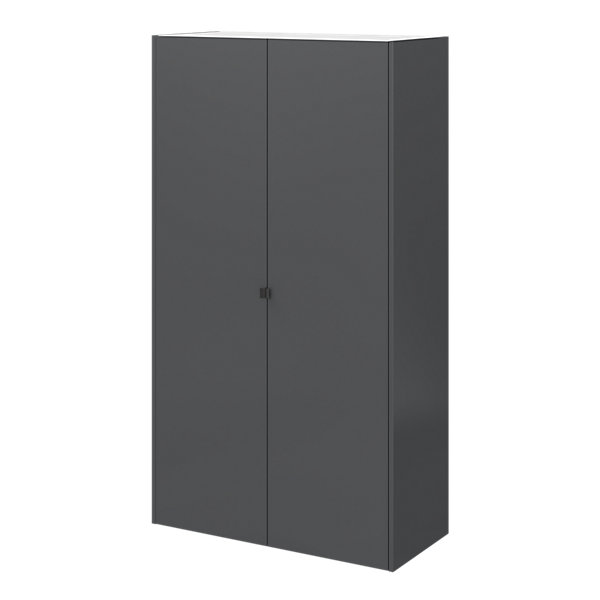 Armoire penderie 2 portes battantes anthracite GoodHome Atomia H. 187 x L. 100 x P. 58 cm
