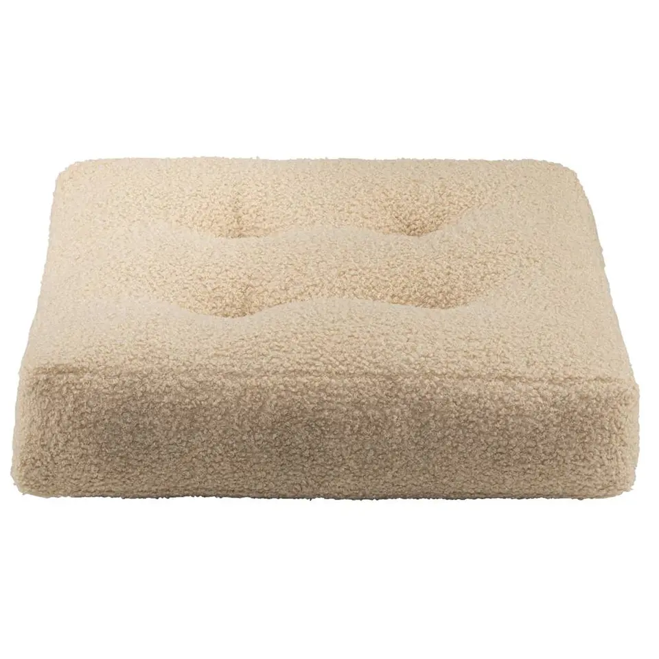 Matraskussen Cara teddy - zand - 45x45x8 cm