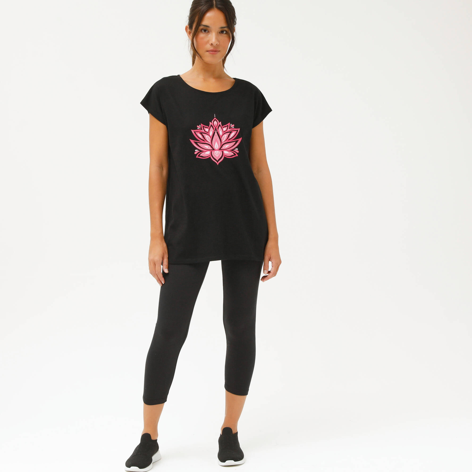 T-shirt tunique, imprimé placé