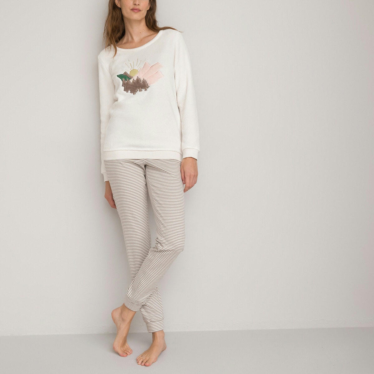 Pyjama avec haut en maille polaire