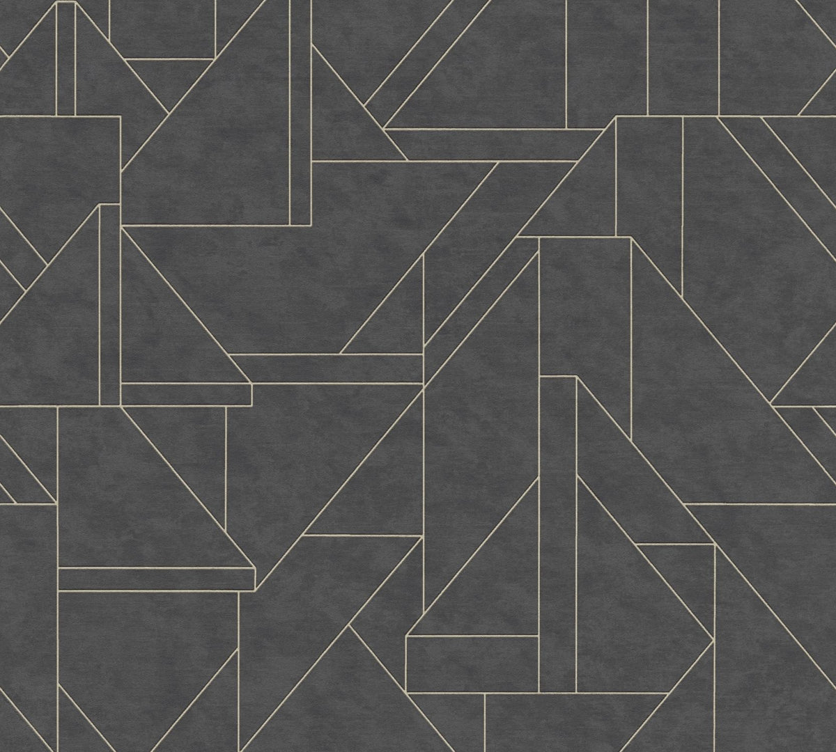 Livingwalls behang grafisch motief zwart en goud - 53 cm x 10.05 m - AS-391184