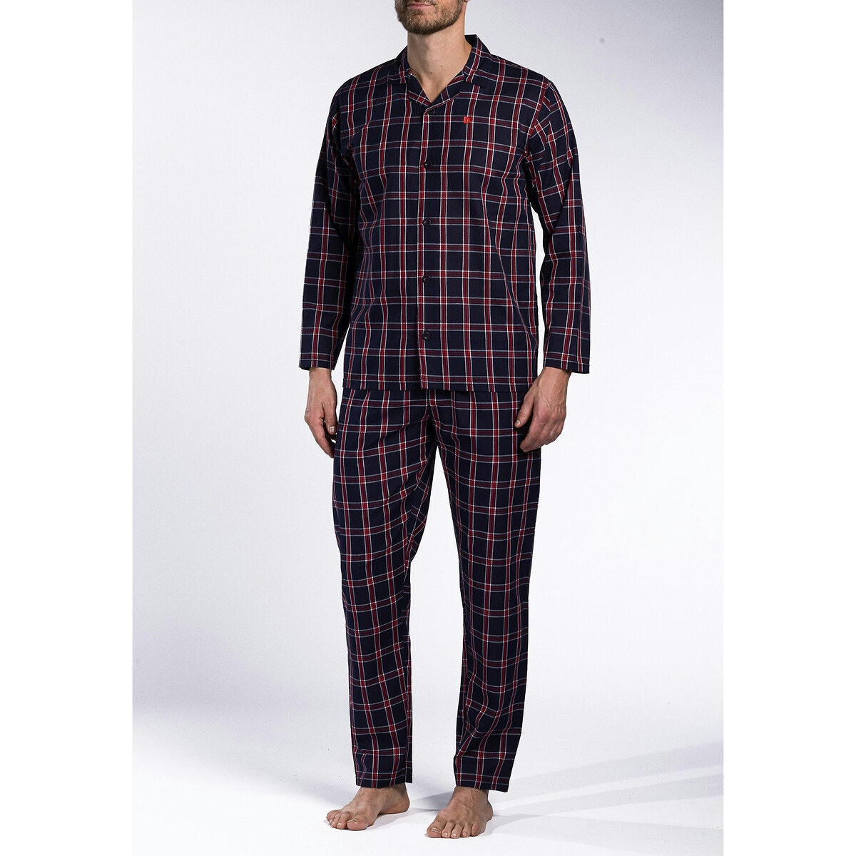 Pyjama long avec col chemise