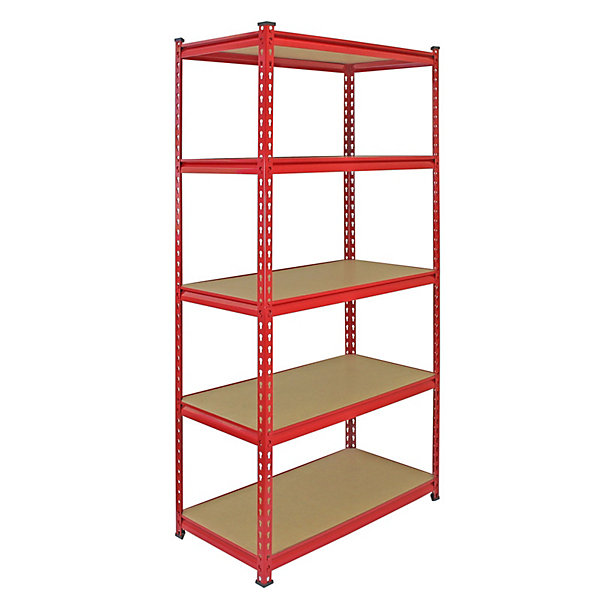 Monster Racking 10 Rayonnages Z-Rax en Acier Sans Boulons Rouges 90cm x 183cm x 45cm