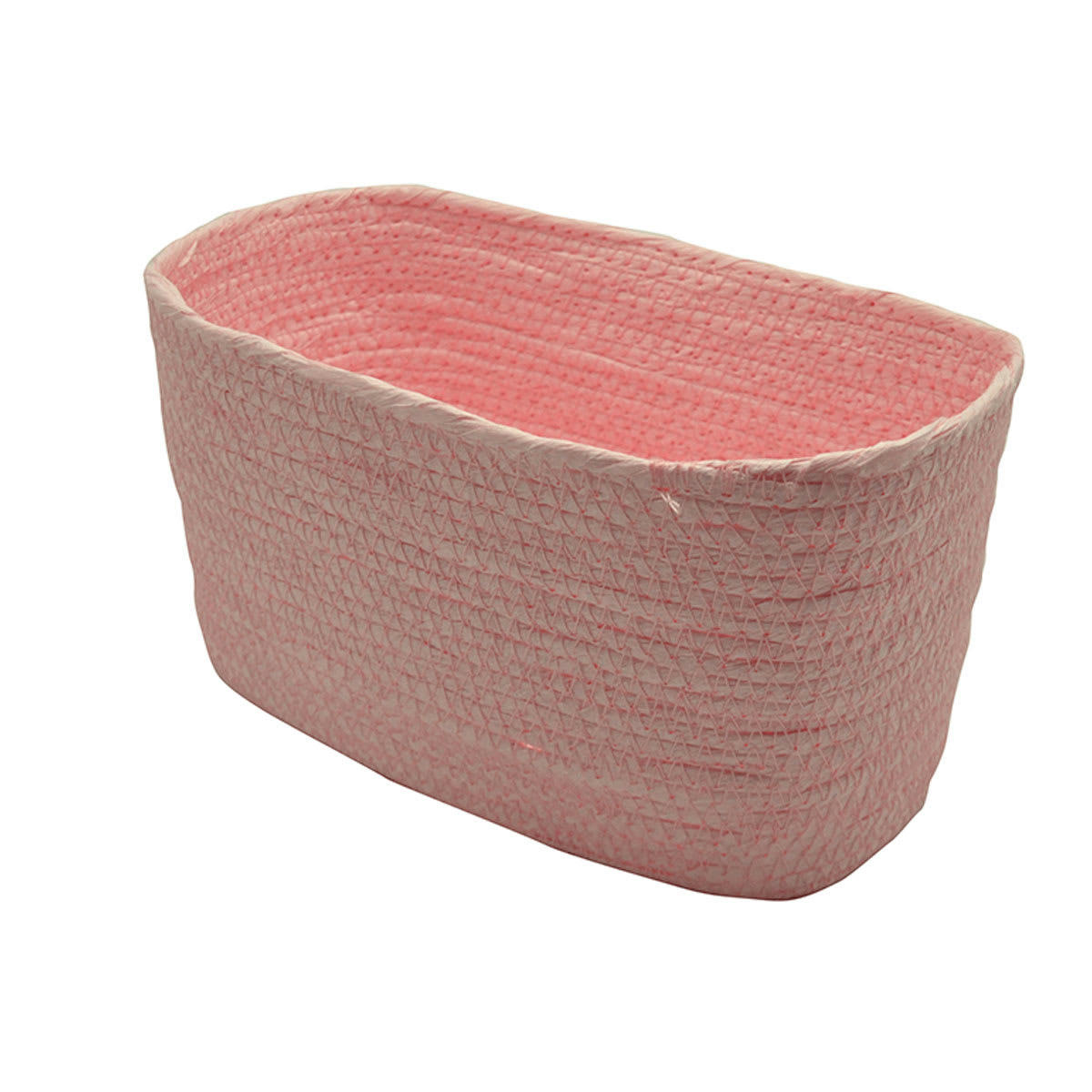 - Panier rectangulaire uni rose