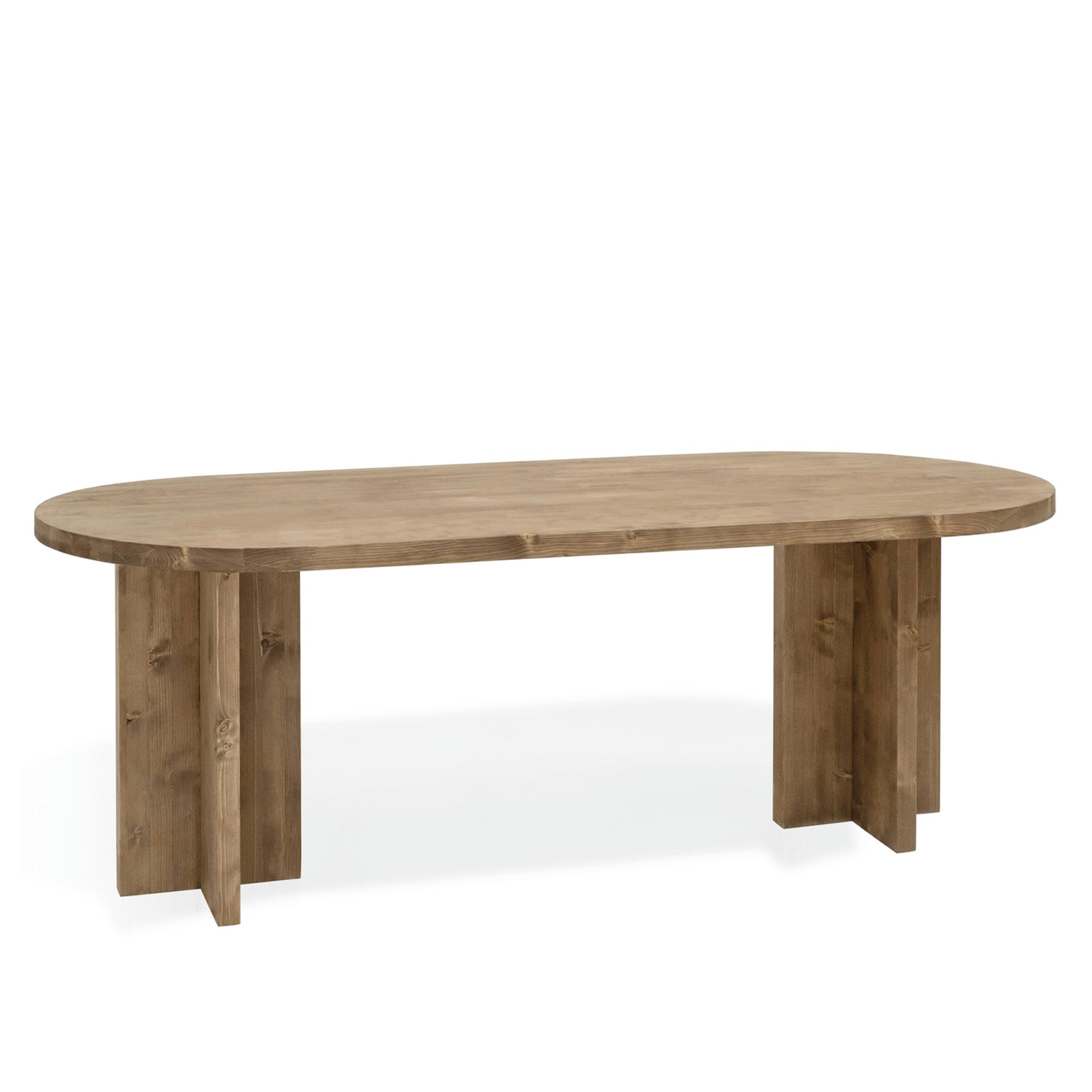 TOKYO - Table à manger ovale en bois de sapin vieilli 160x78cm