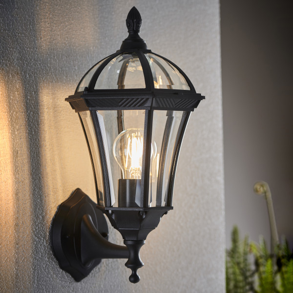 Kinkiet zewnętrzny DRAYTON czarno-przezroczysty 1xE27x60W Endon