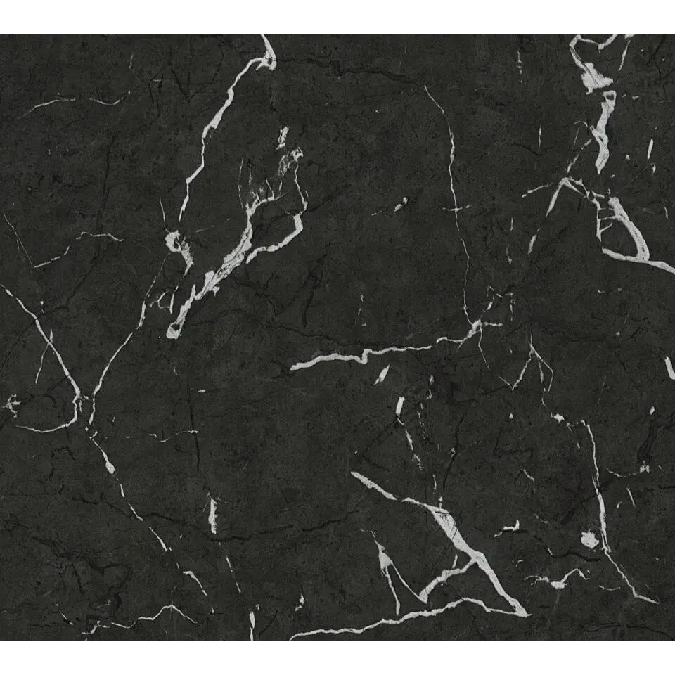 Livingwalls behang marmer zwart wit - 53 cm x 10.05 m