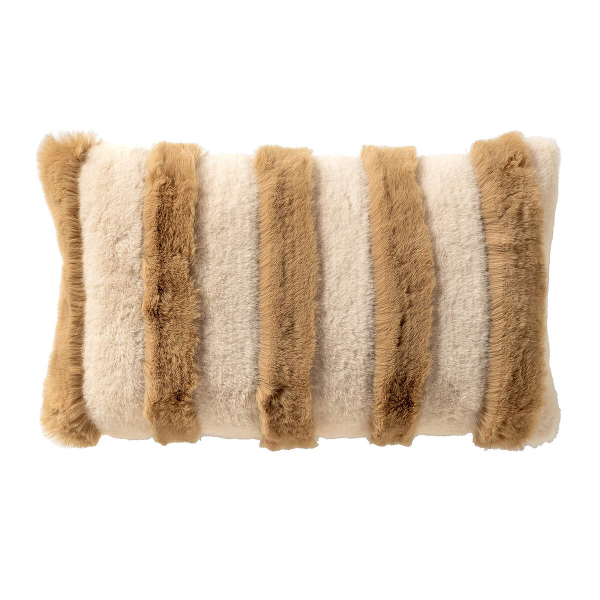 ELLIE - sierkussen 30x50 cm - imitatiebont - Irish Cream - beige