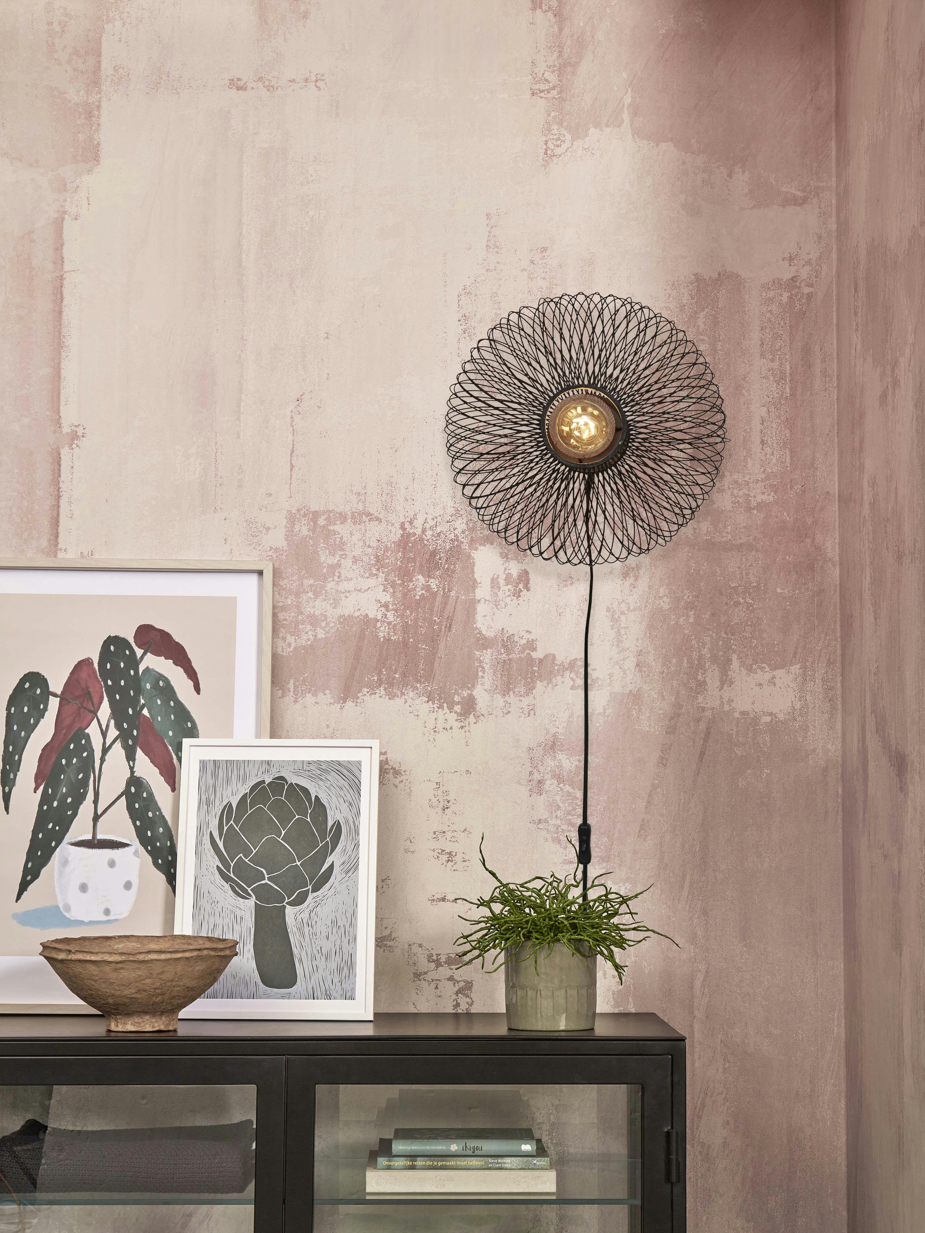 CANGO - Applique bambou  noir, h. 40cm