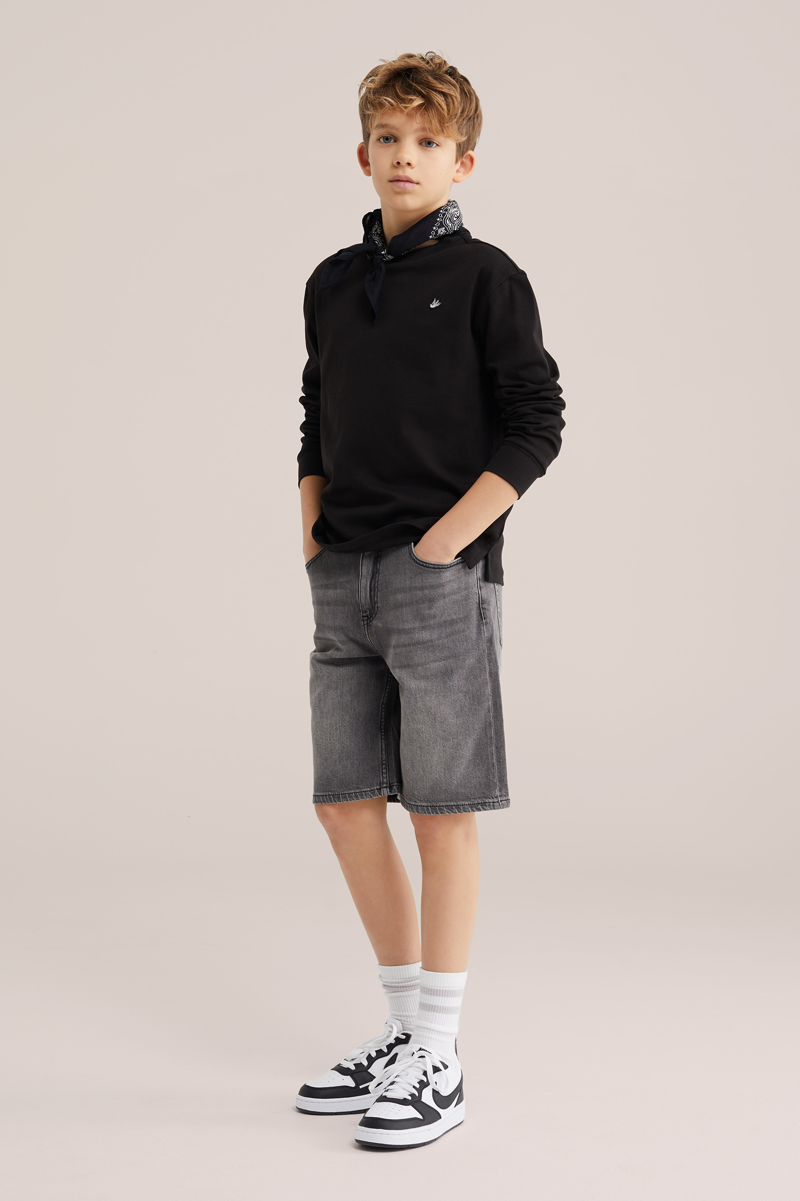 Jongens loose fit denim short