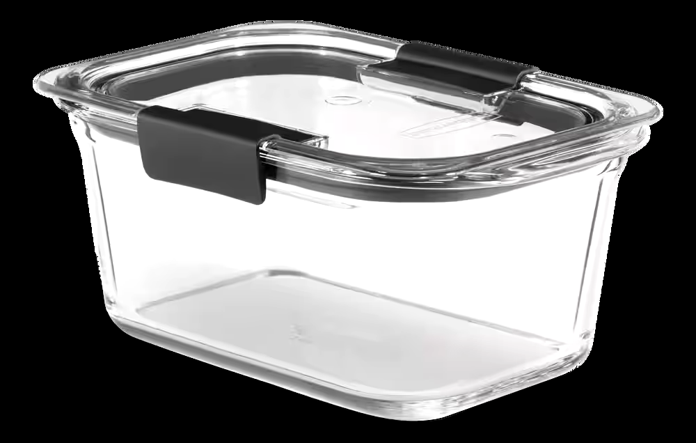 Rubbermaid Brilliance™ Rectangular Glass Leak-Proof Food Storage Container with Airtight Seal, 1.1-L