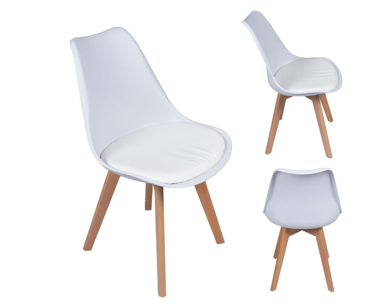 Krzesło w stylu skandynawskim do salonu jadalni kuchni białe