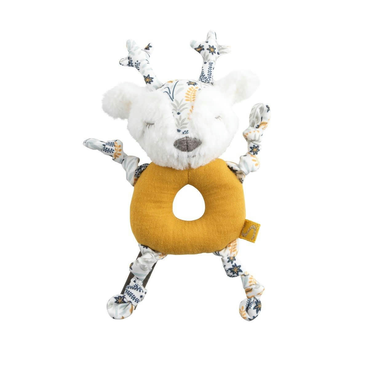 PROMENONS NOUS - Hochet en velours jaune foncé