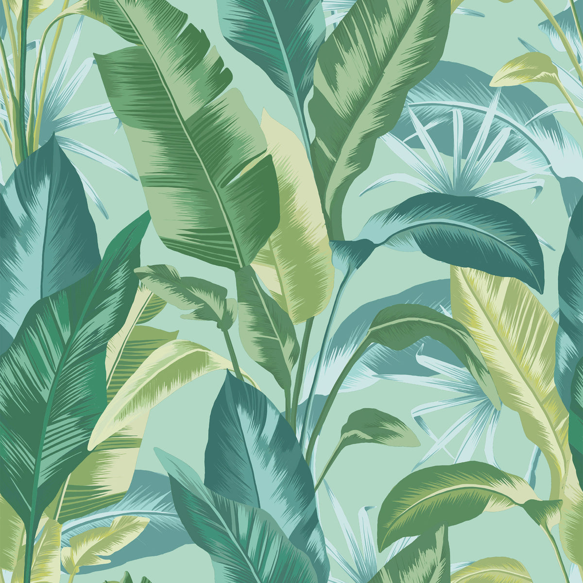 Envy Vliesbehang - Leaf It Out Twilight - Groen/Blauw - 10mx52cm