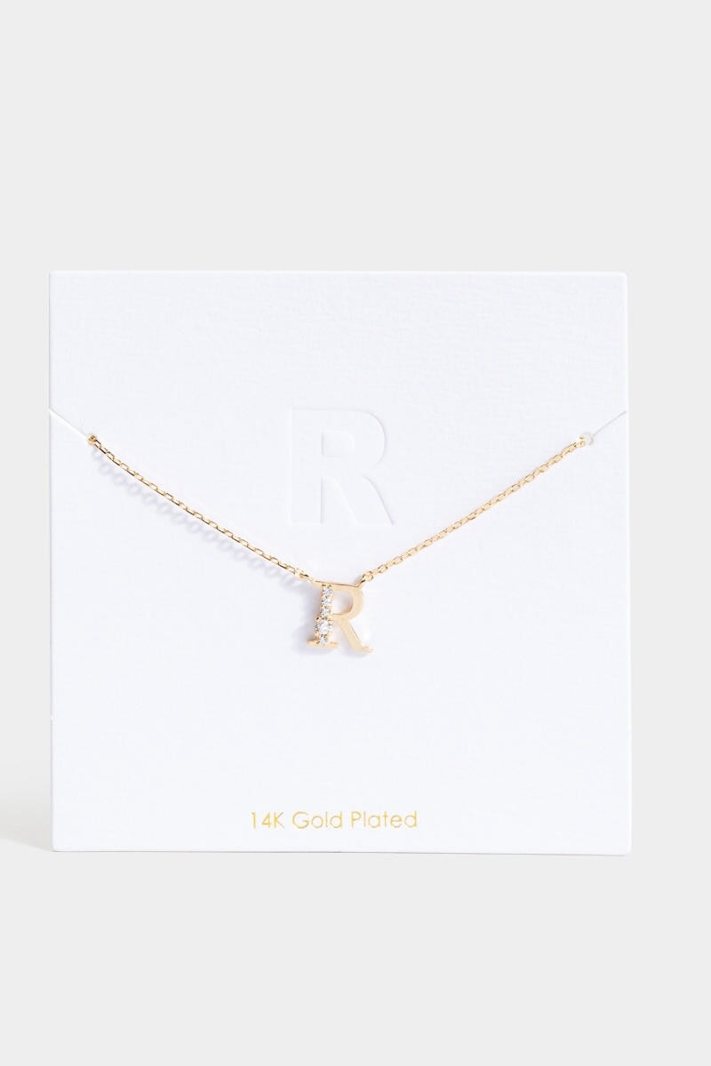 Crystal Cluster Initial Necklace